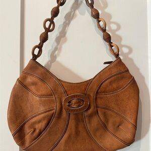 Anya Hindmarch Brown Leather Hobo Shoulder Bag